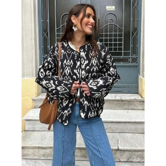 Veste kimono matelassée noire